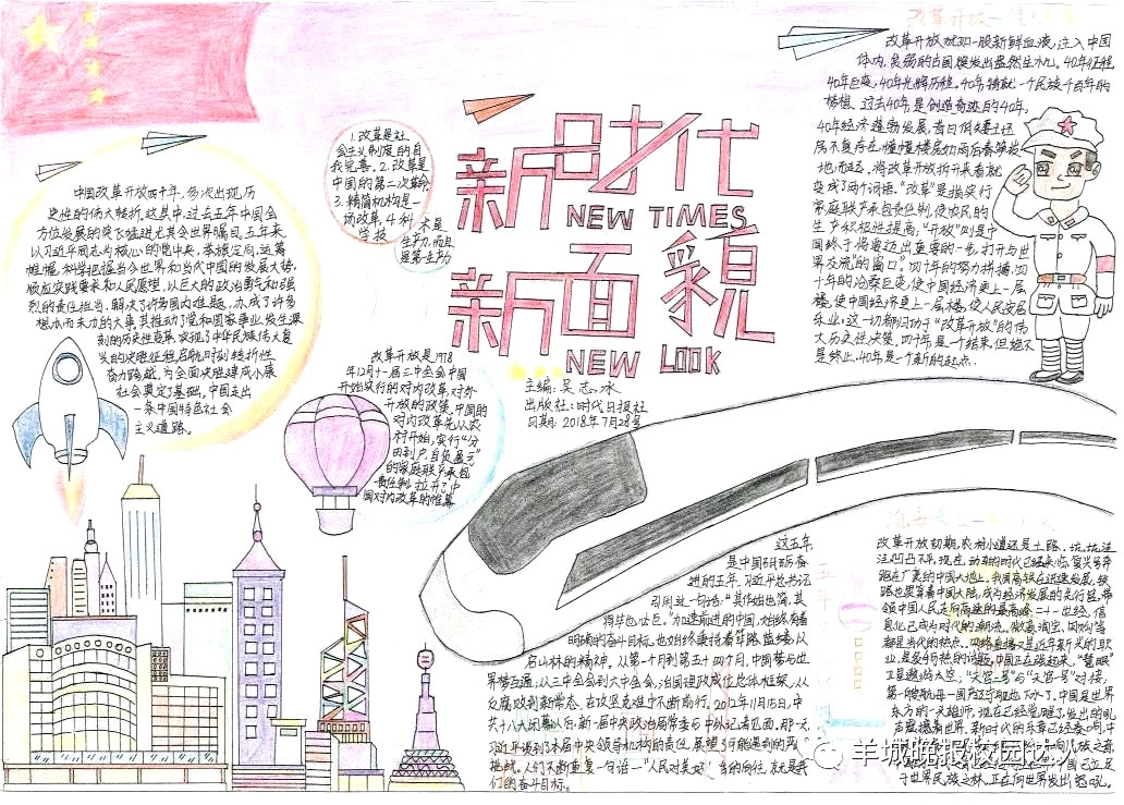 祖国40年的变化手抄报绘画-图5