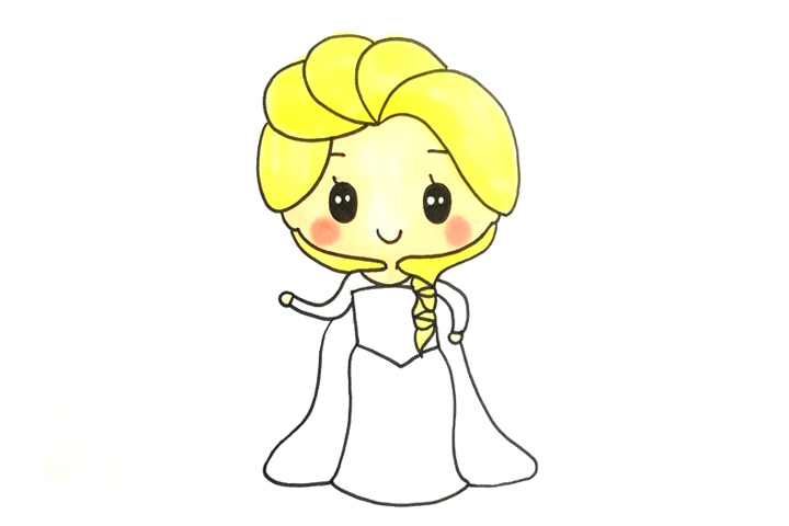 简单可爱的爱莎公主怎么画-图4