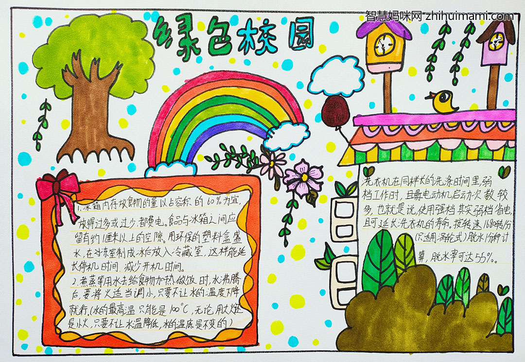 绿色校园手抄报绘画作品-图2