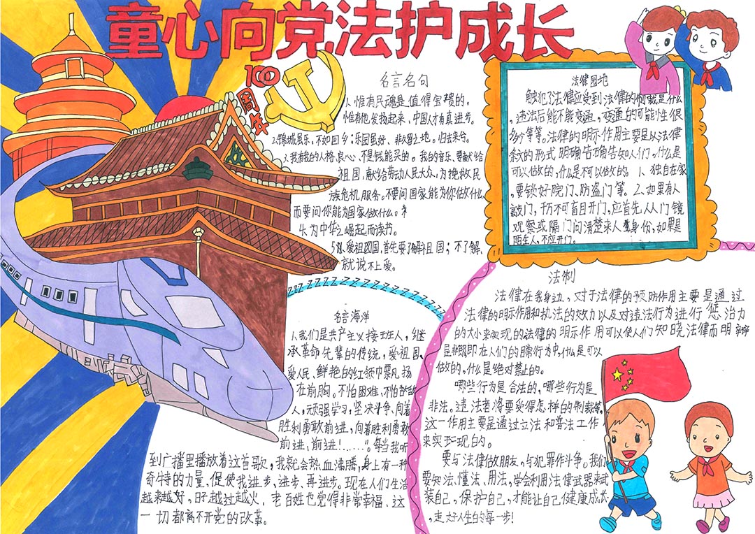 2021童心向党法护成长手抄报-图6