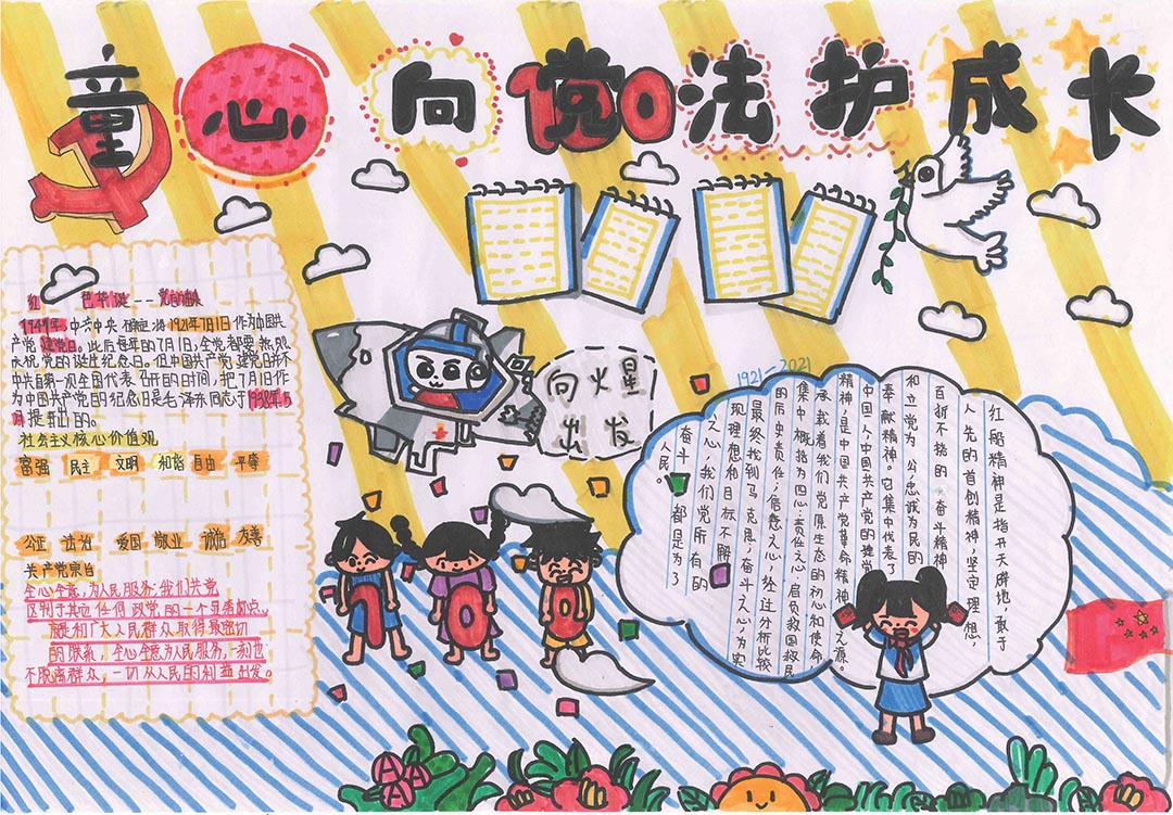 2021童心向党法护成长手抄报-图7