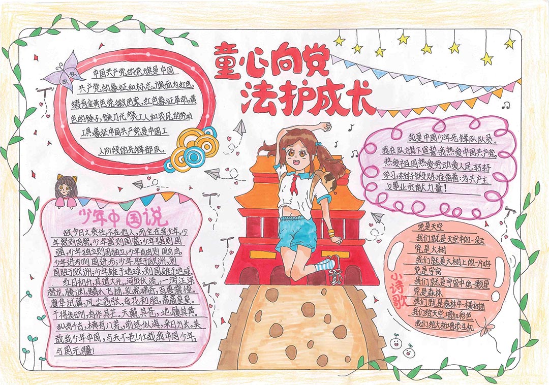 2021童心向党法护成长手抄报-图8