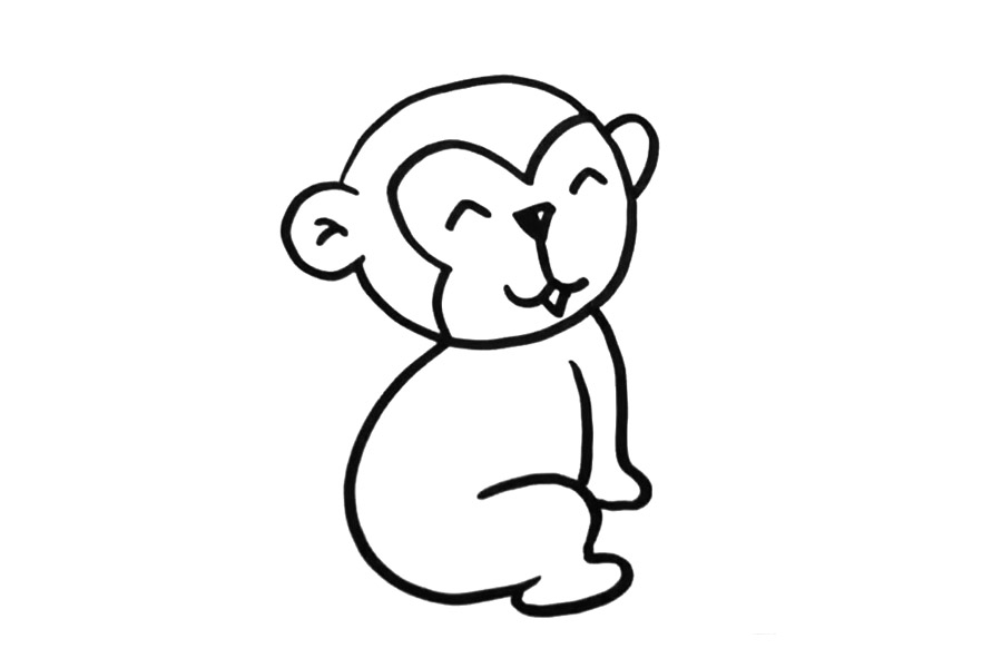 喜欢水果的小猴子怎么画-图3