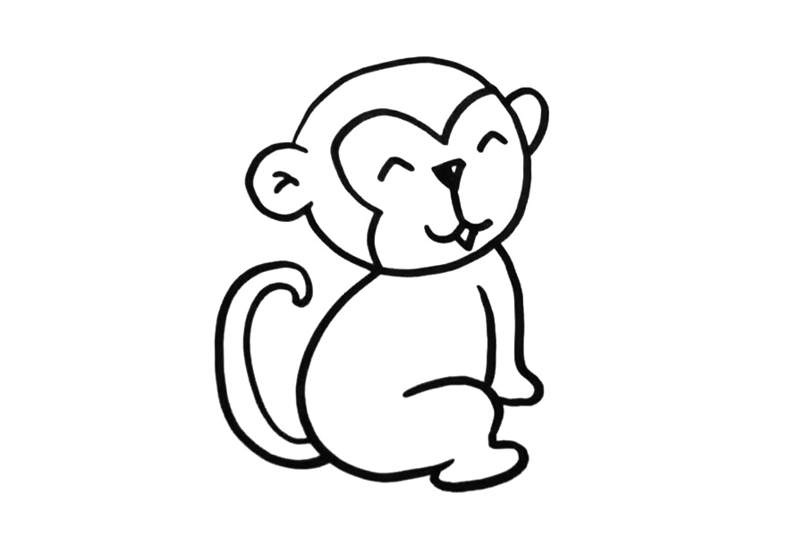 喜欢水果的小猴子怎么画-图4