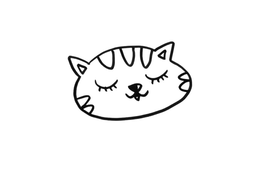 睡觉的小猫咪怎么画-图3