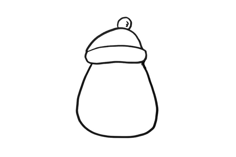 戴帽子的小企鹅怎么画-图2