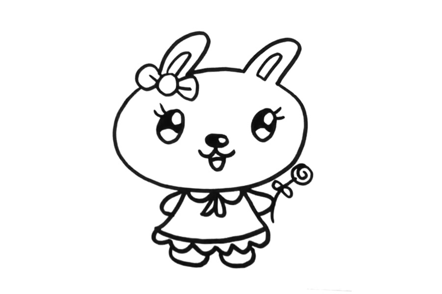 简单可爱小白兔怎么画-图6