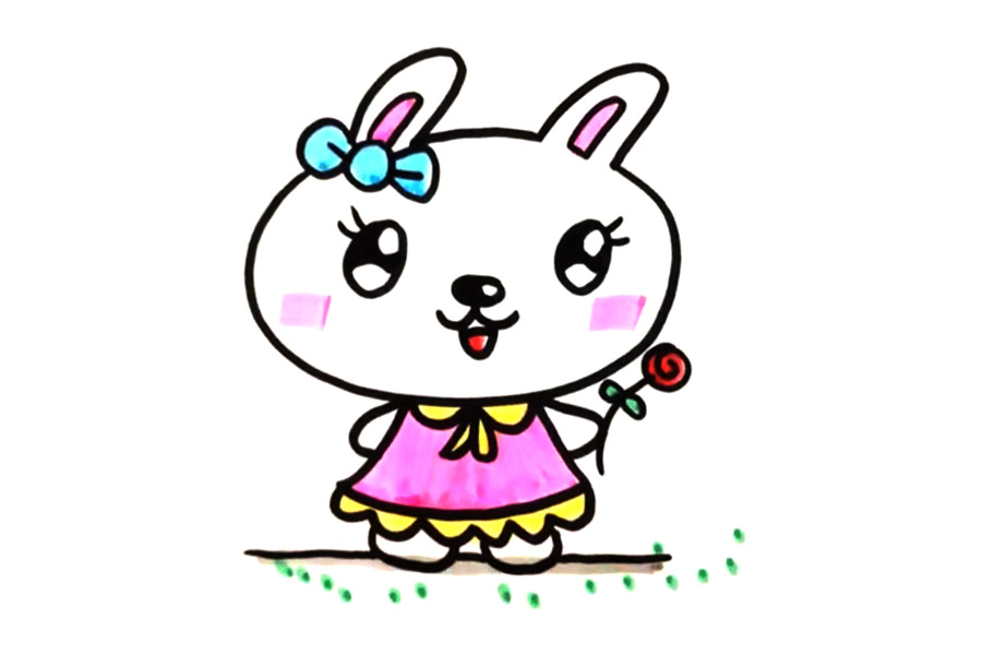 简单可爱小白兔怎么画