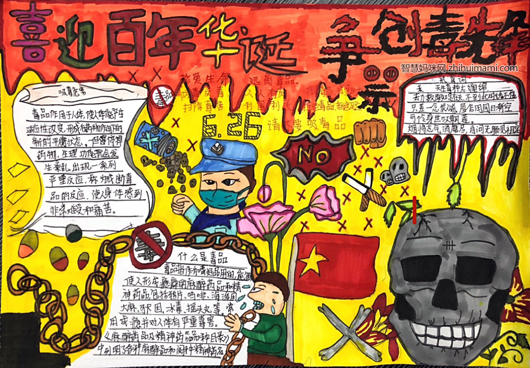 远离毒品，争创禁毒先锋手抄报-图4