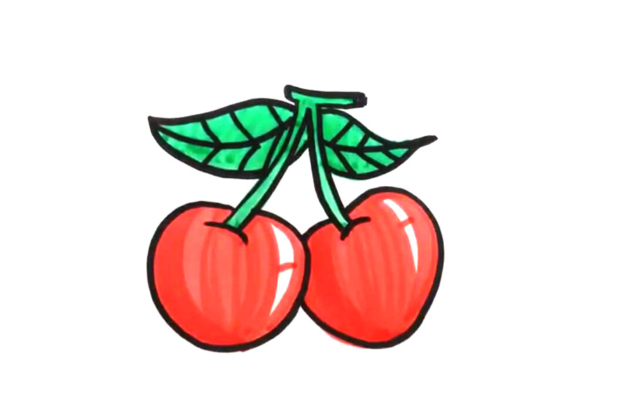 可爱的樱桃怎么画-图4