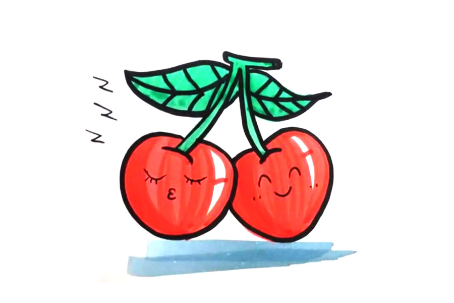 可爱的樱桃怎么画