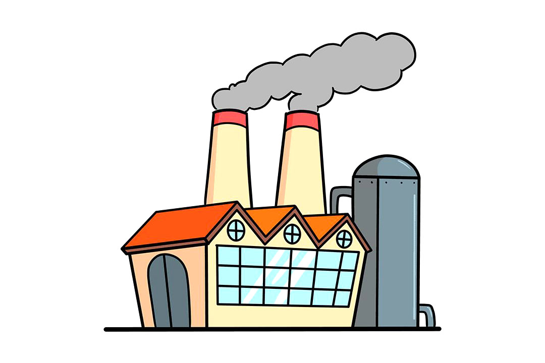 排废气的工厂怎么画