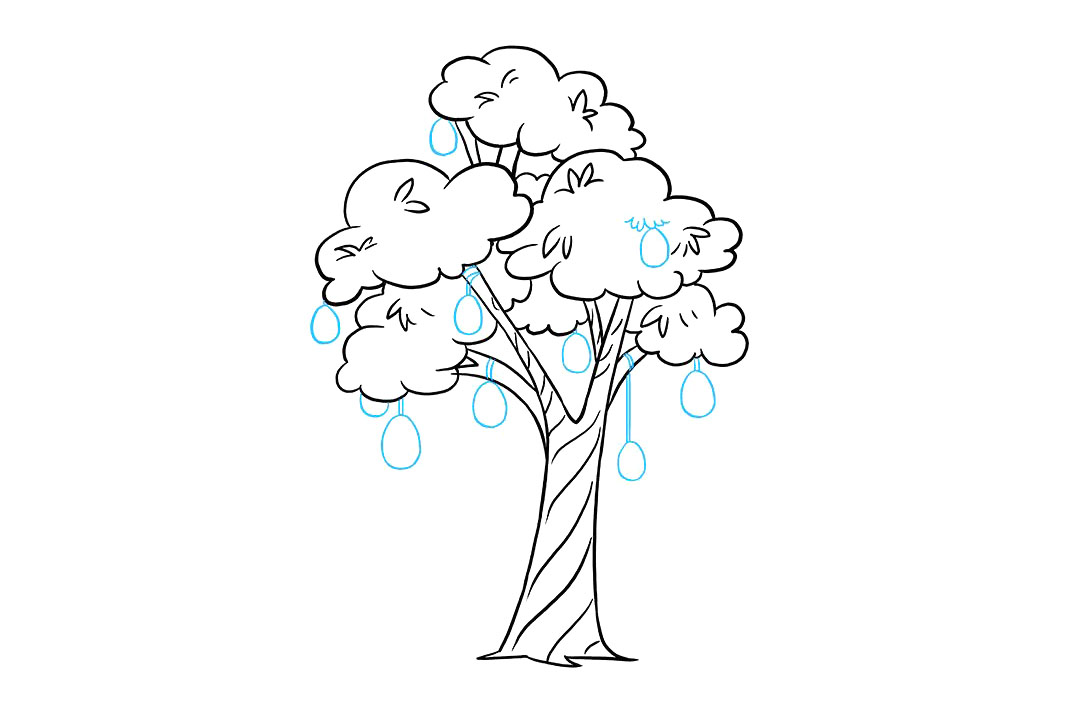 如何画复活节彩蛋树-图7