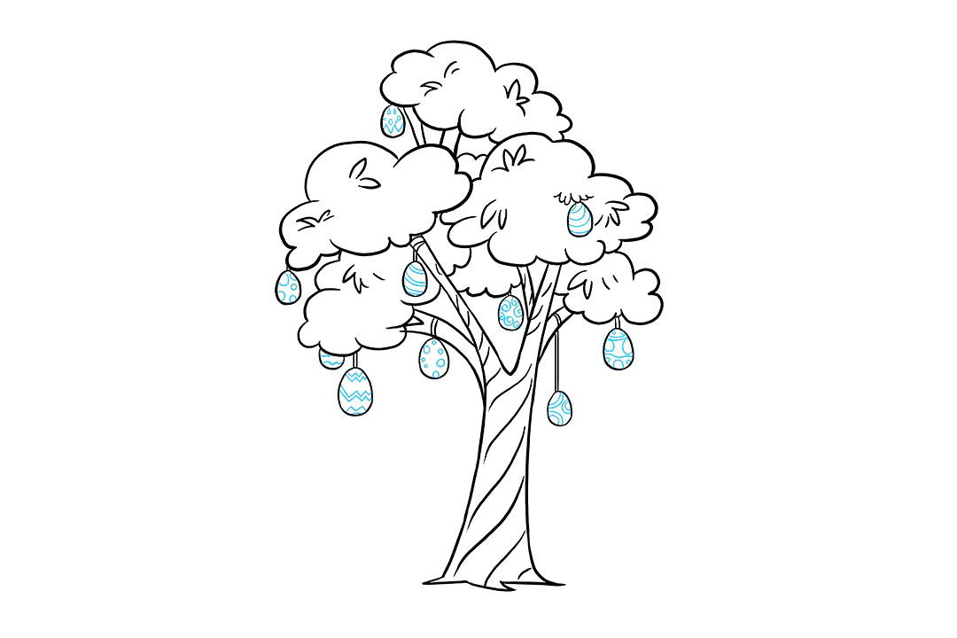 如何画复活节彩蛋树-图8