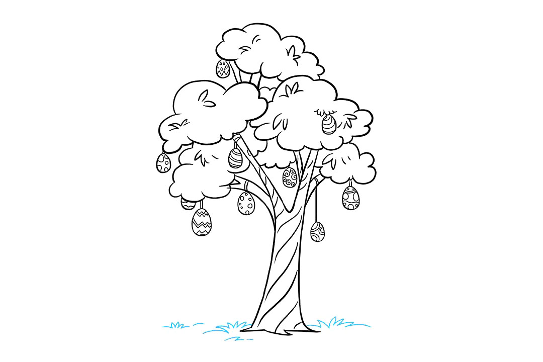 如何画复活节彩蛋树-图9