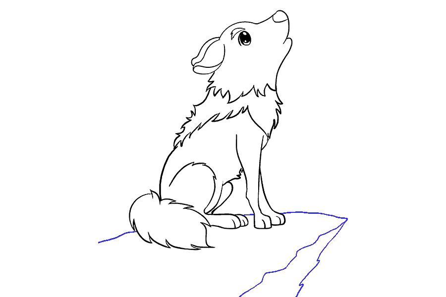 可爱小狼怎么画-图19