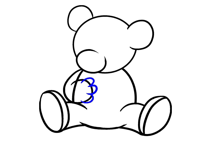 玩具小熊详细画法步骤-图12