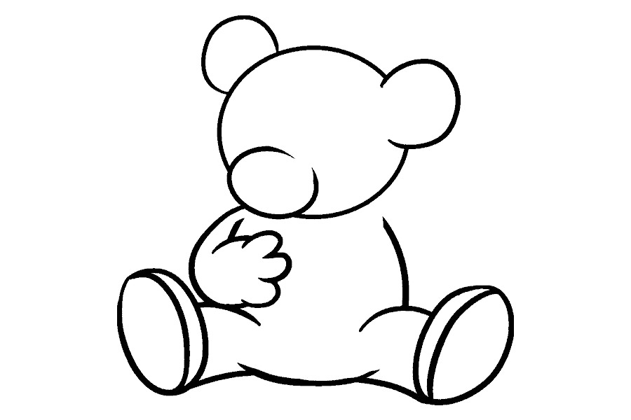 玩具小熊详细画法步骤-图13