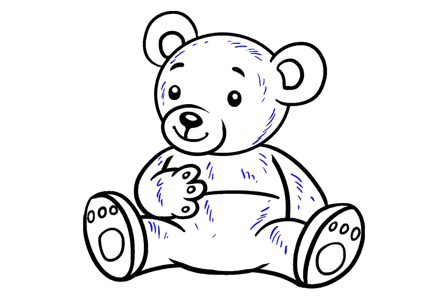 玩具小熊详细画法步骤-图19