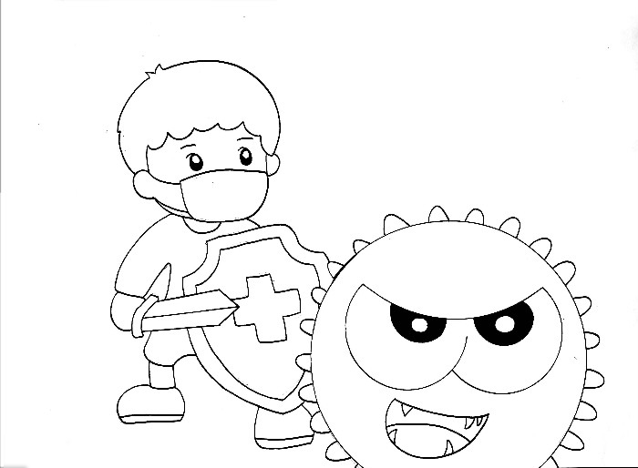 抗击肺炎儿童画-图2