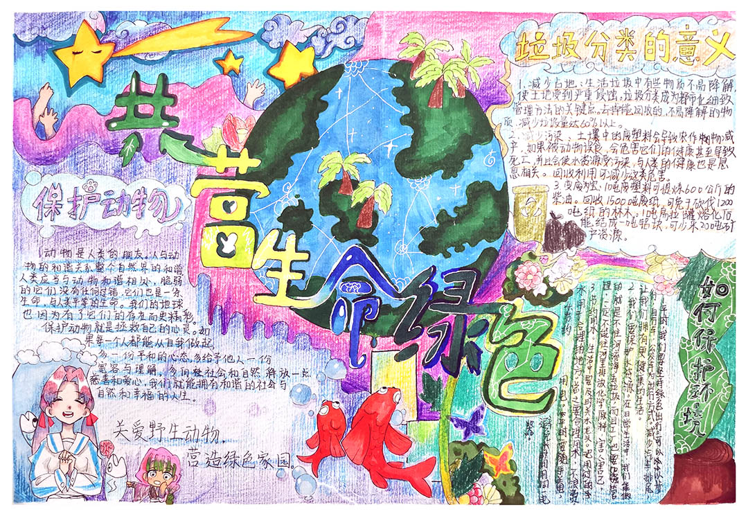 爱护地球，保护绿色家园手抄报-图2