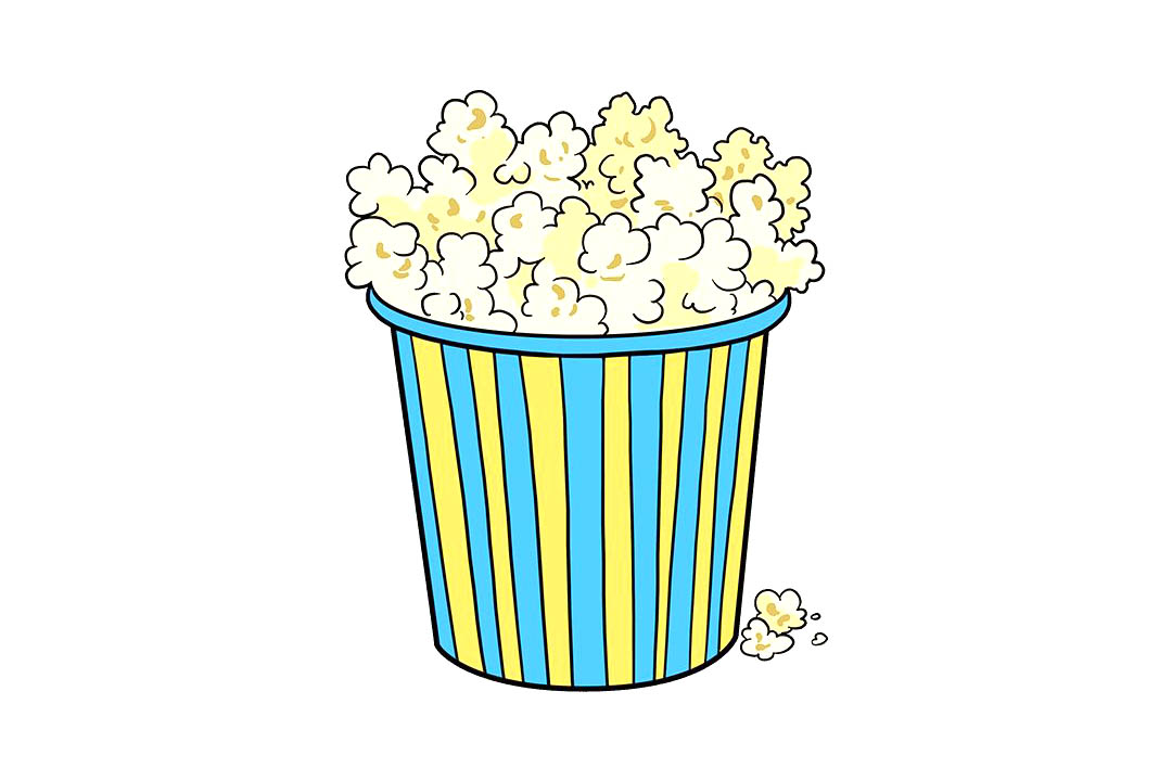 如何画爆米花简笔画