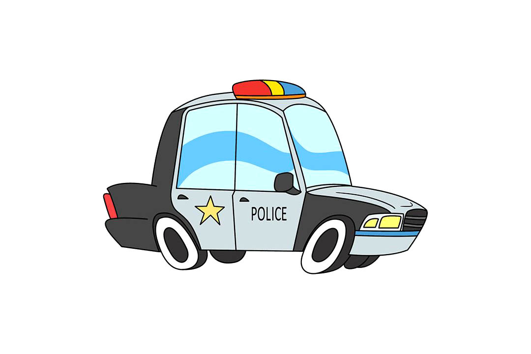 卡通警车怎么画