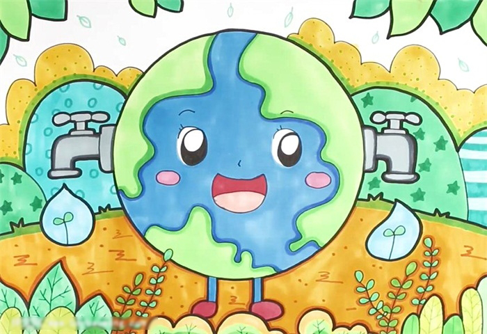 节约用水的画怎么画