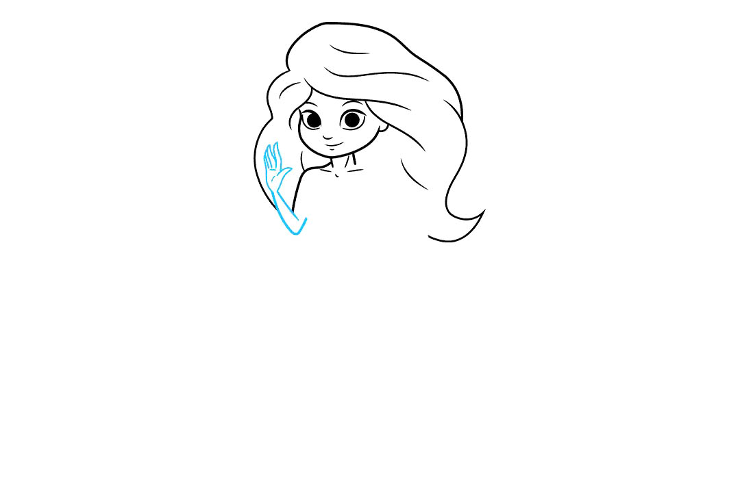 卡通美人鱼的画法-图5