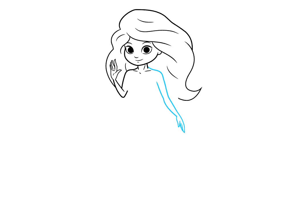 卡通美人鱼的画法-图6