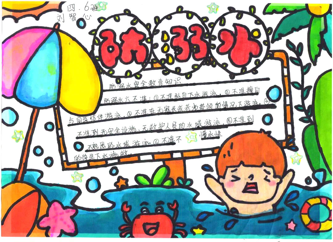 “珍爱生命 预防溺水”主题手抄报-图2