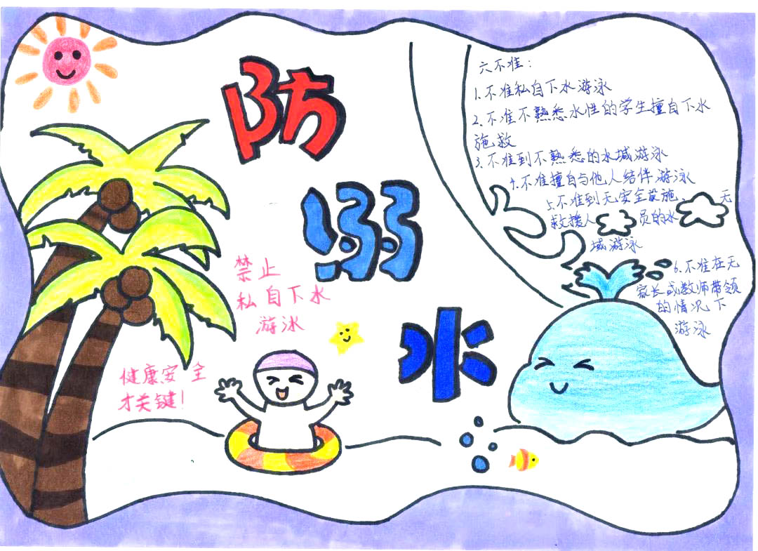 “珍爱生命 预防溺水”主题手抄报-图4