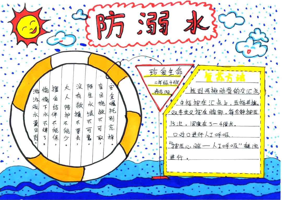 “珍爱生命 预防溺水”主题手抄报-图8