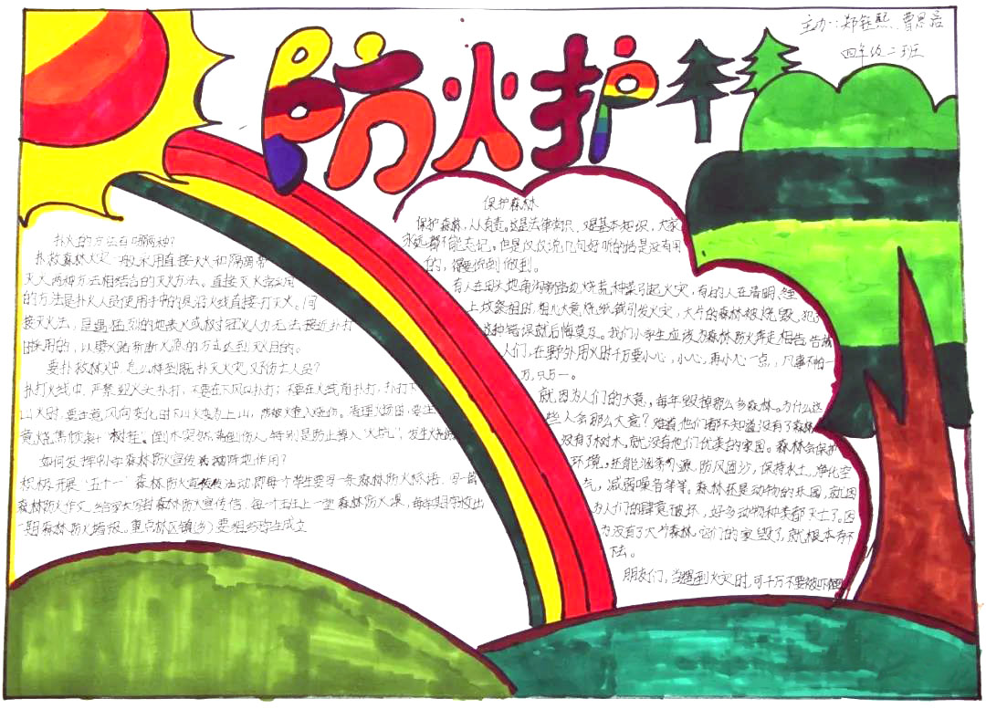 二年级森林防火手抄报优秀作品-图2