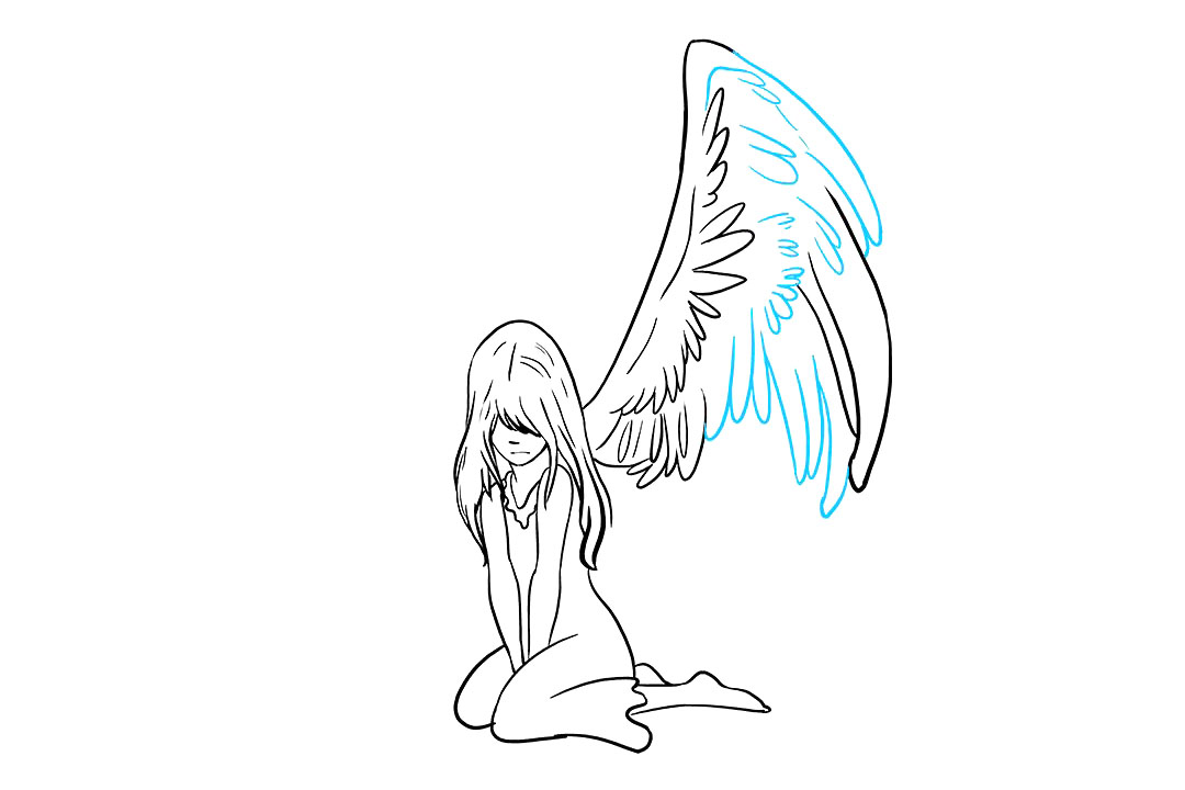 堕落的天使简笔画教程-图7