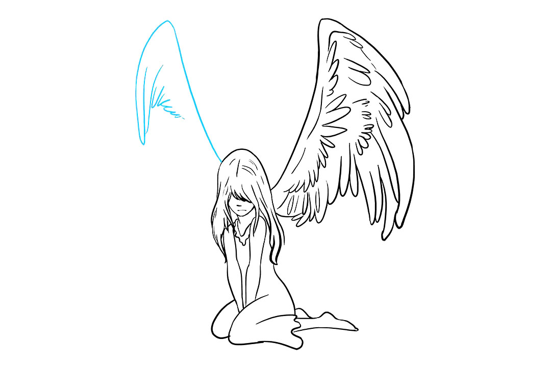 堕落的天使简笔画教程-图8