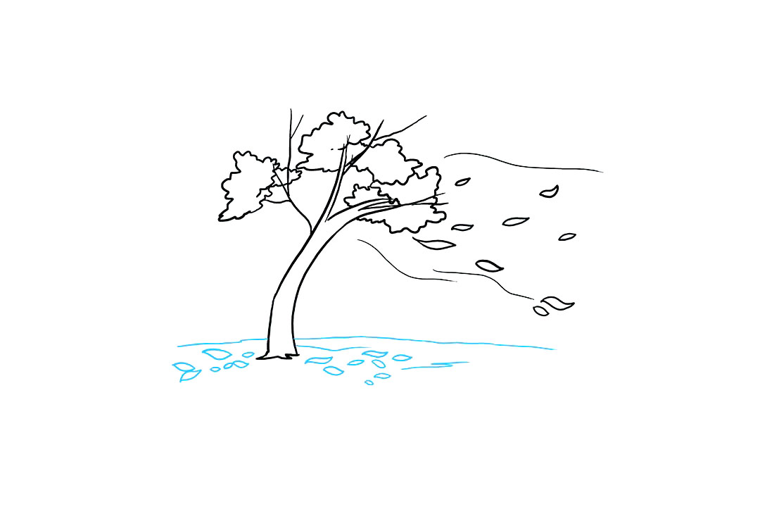 风吹落叶的画法-图8