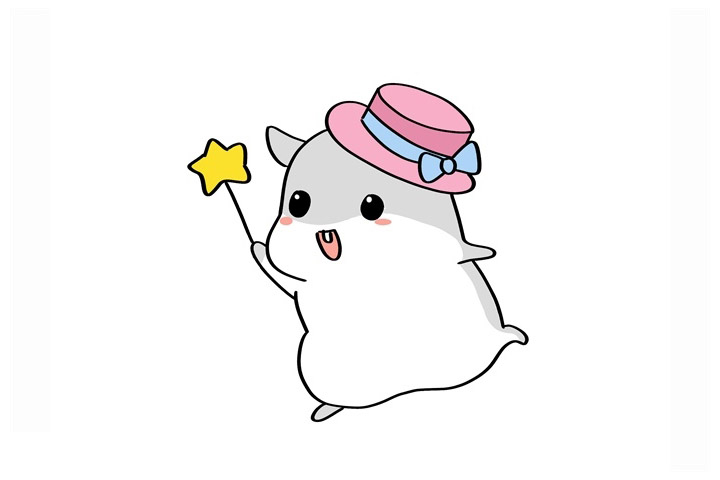 可爱魔法仓鼠怎么画
