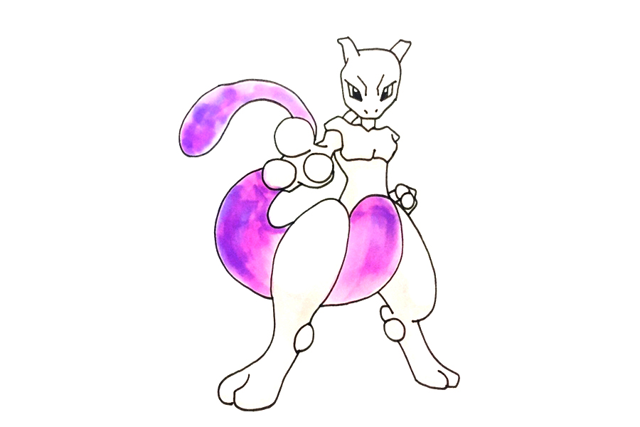如何画精灵宝可梦的超梦