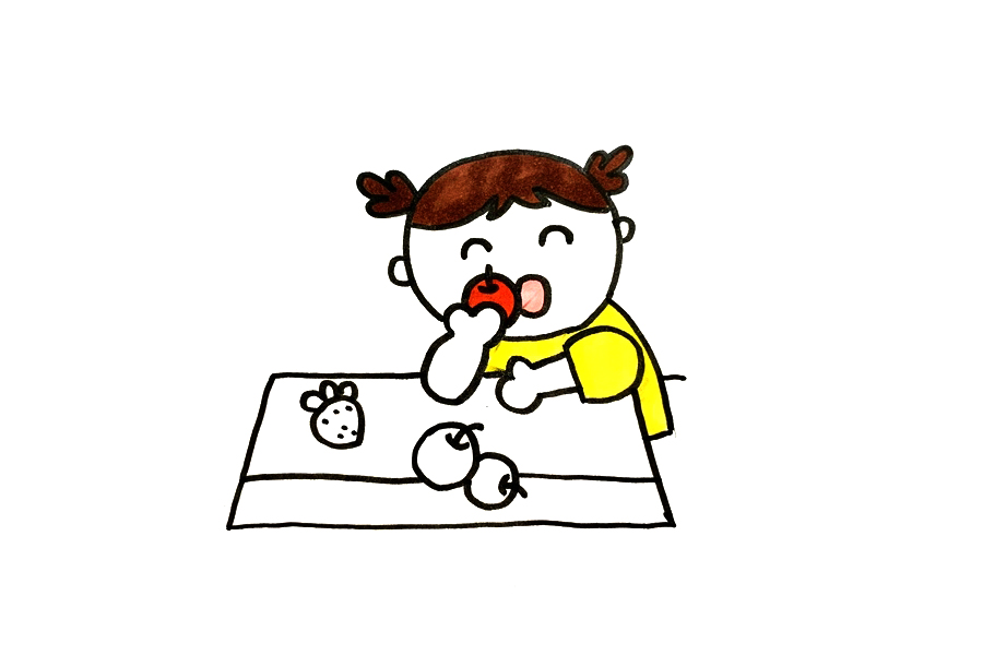 吃水果的小朋友怎么画-图4