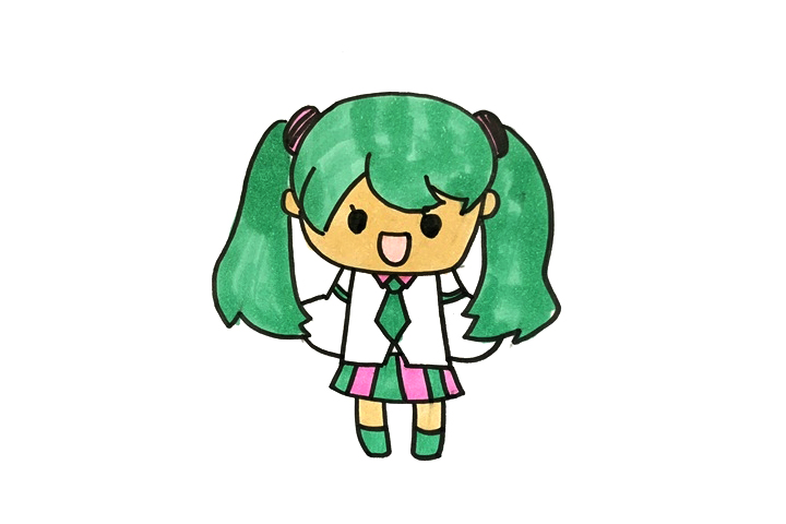 可爱小女孩怎么画