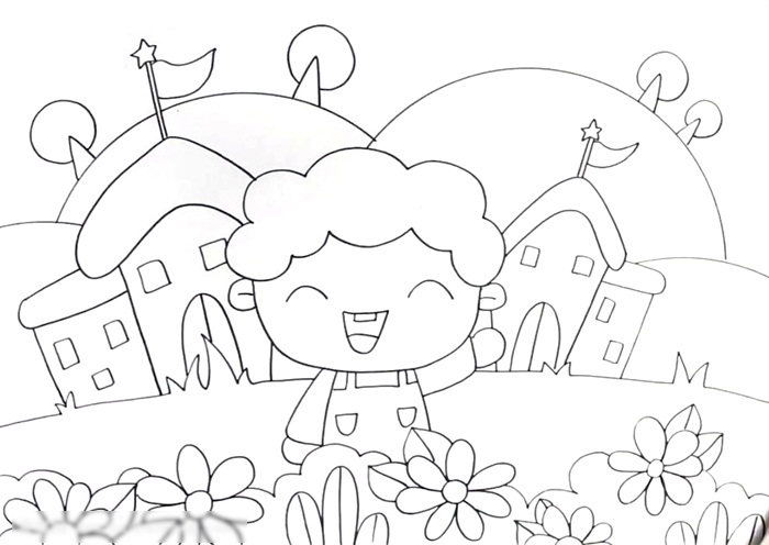 文明校园怎么画-图2