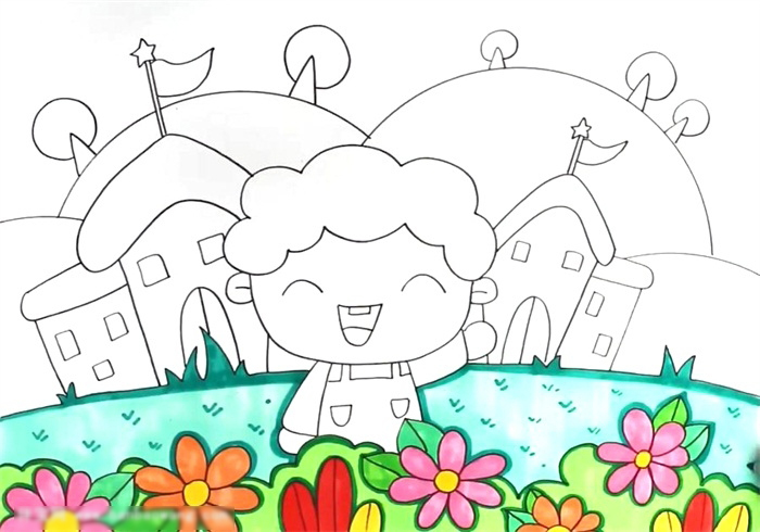 文明校园怎么画-图3