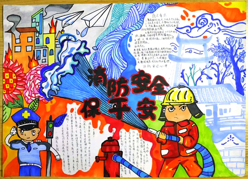 消防安全保平安主题手抄报-图3