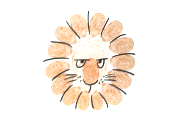 指印画狮子头怎么画