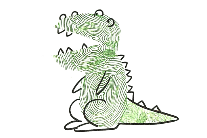 指印画鳄鱼怎么画