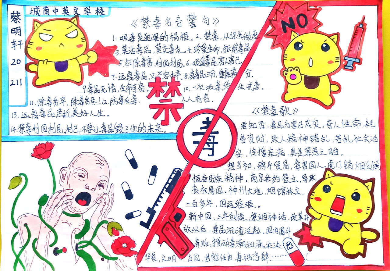 简单的禁毒手抄报绘画（5张）-图3