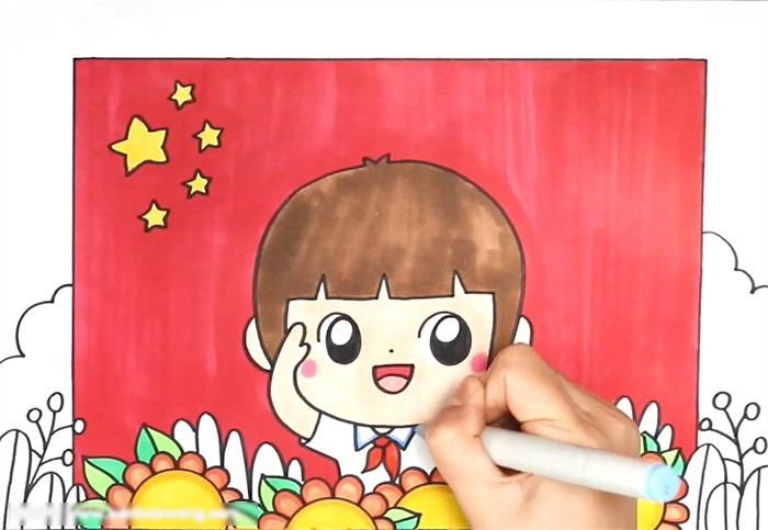 少先队员儿童画-图4