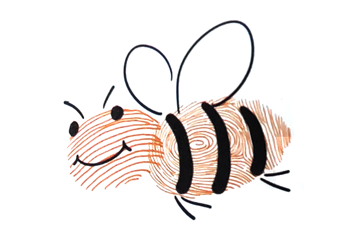 指印画蜜蜂怎么画