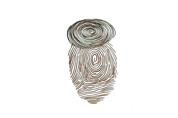 步骤2：用大人的指印作身体。